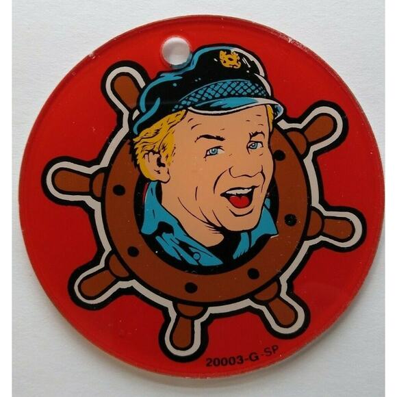 Gilligan's Island Skipper Ships Wheel Plastic Keychain Original 1991 NOS - Picture 4 of 5